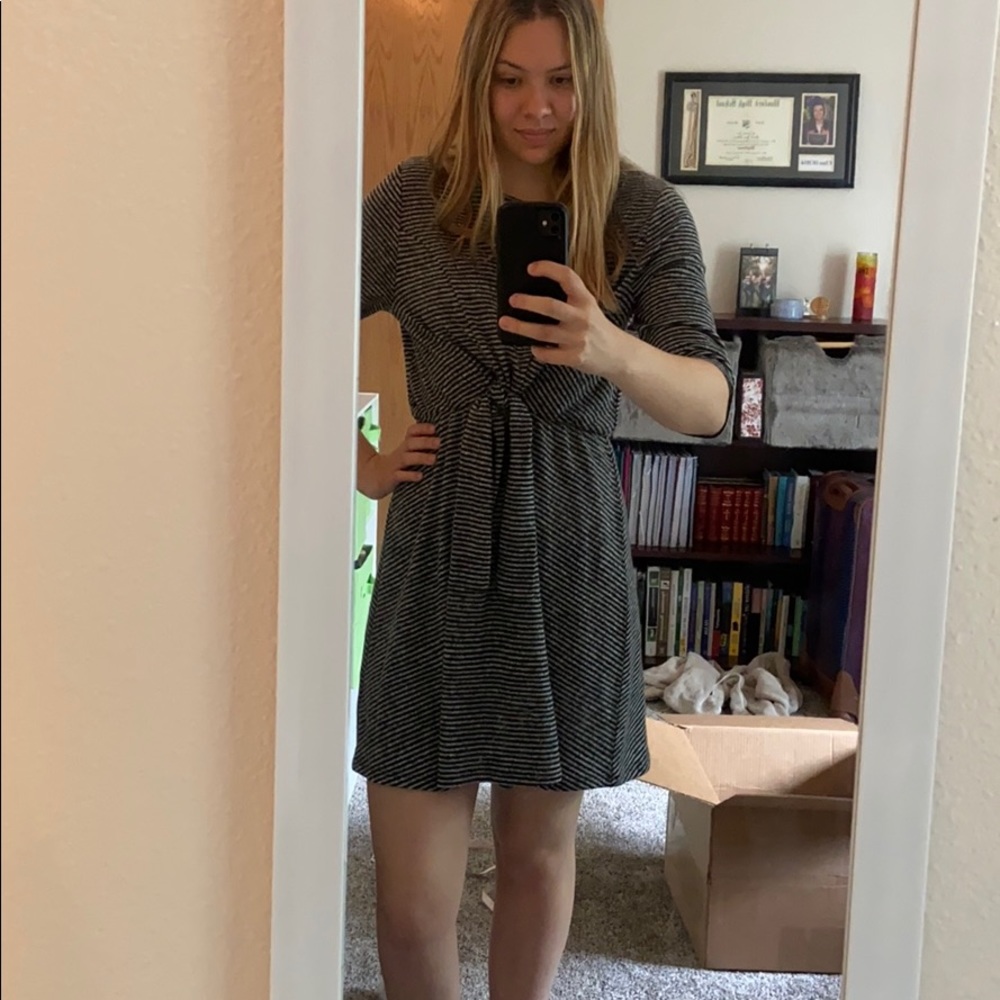 NEW Grey & Black Striped Dress